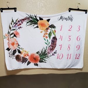 Floral Baby Photo Monthly Blanket/Prop, Super Soft